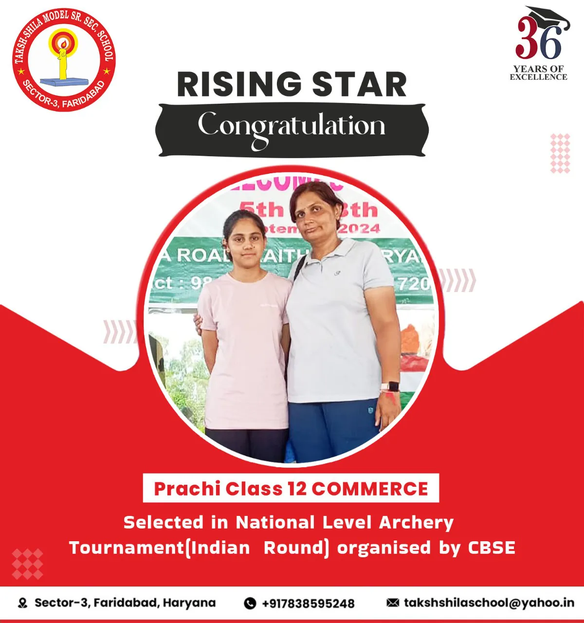 Student sports victory The Taksh Shila School Faridabad