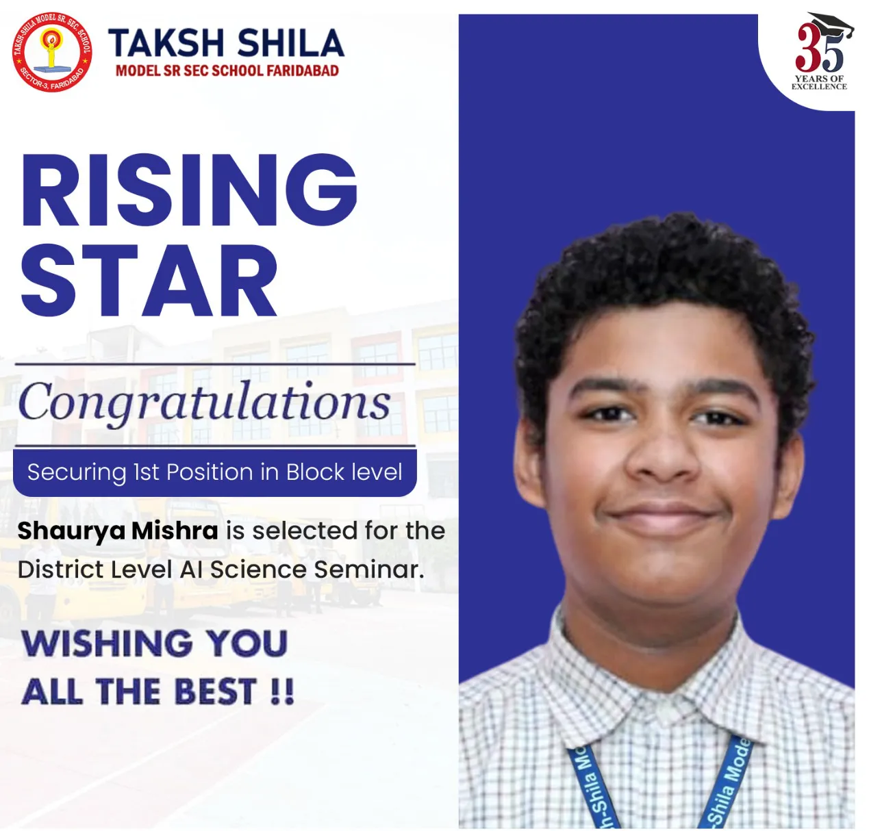 Student performance award The Taksh Shila School Faridabad event