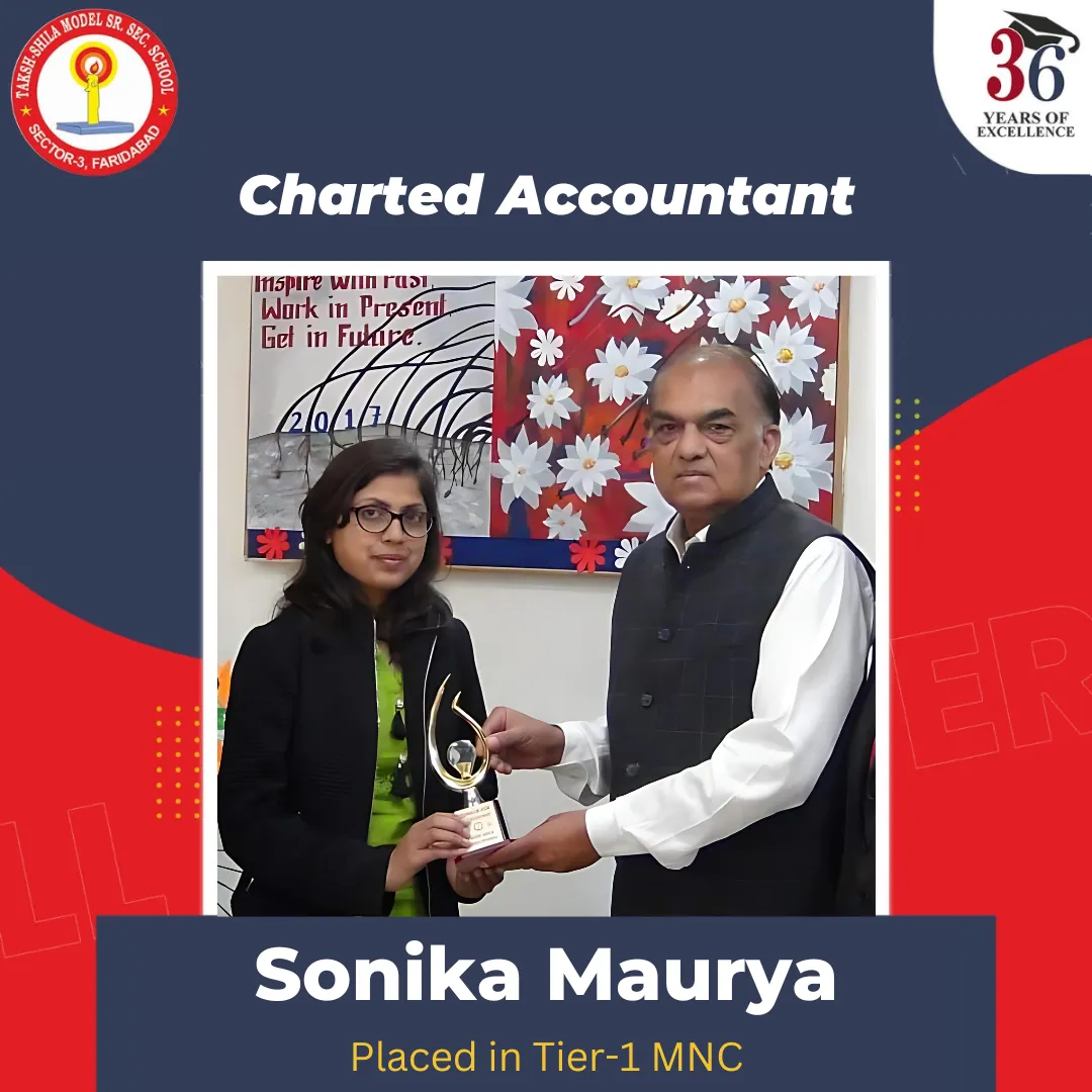 Academic recognition The Taksh Shila School Faridabad CBSE student