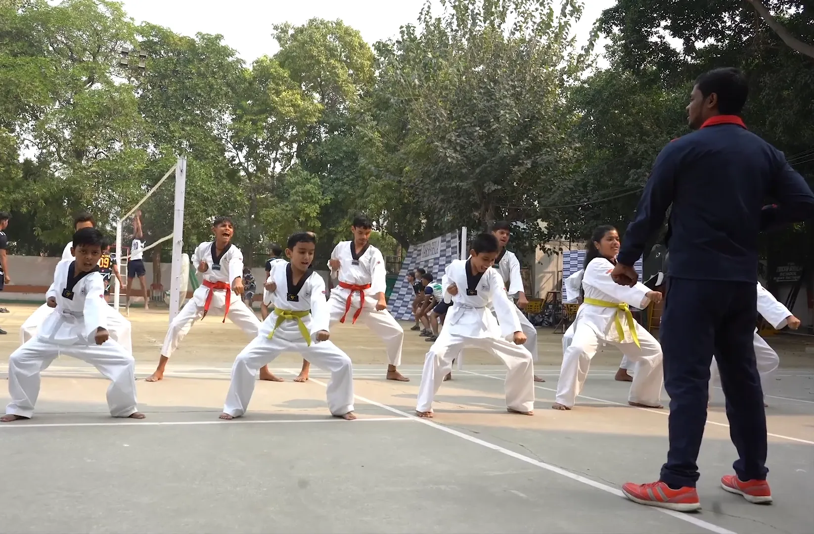 Martial arts students The Taksh Shila School Faridabad sports activity