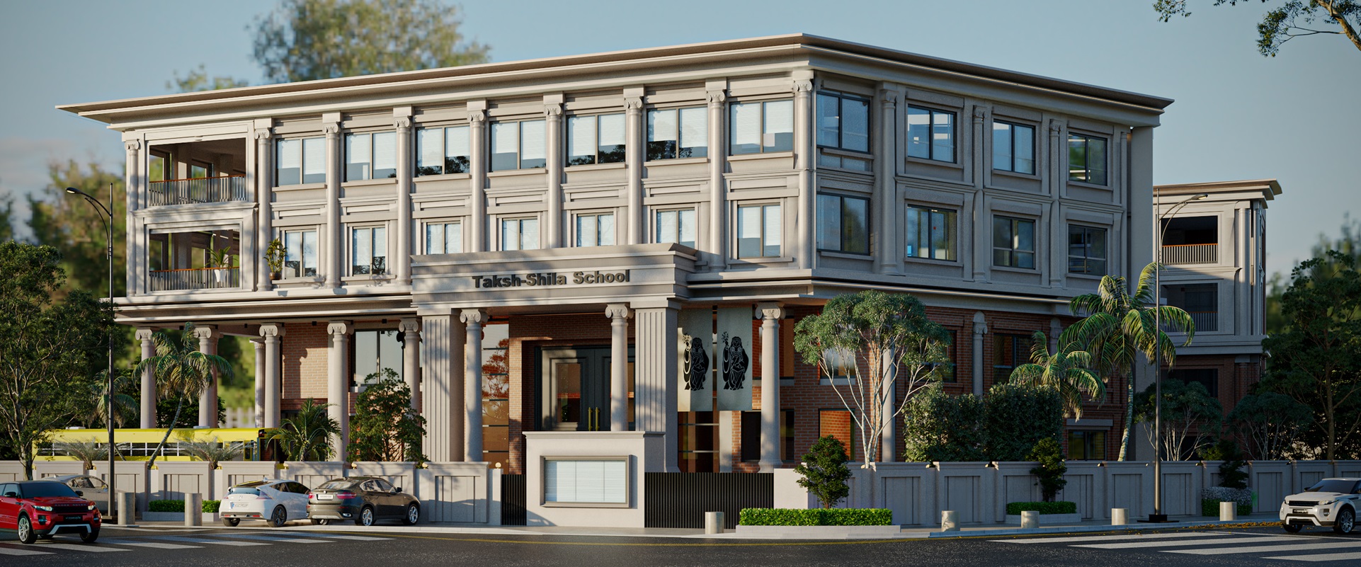 The Taksh Shila School campus in Sector 85 Faridabad CBSE school building